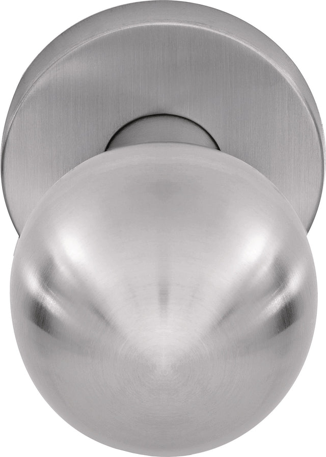 OGRO Türknopf 3548/6500 AL Aluminium F1 Satino, gerade, fest auf Rundrosette, DIN links/rechts