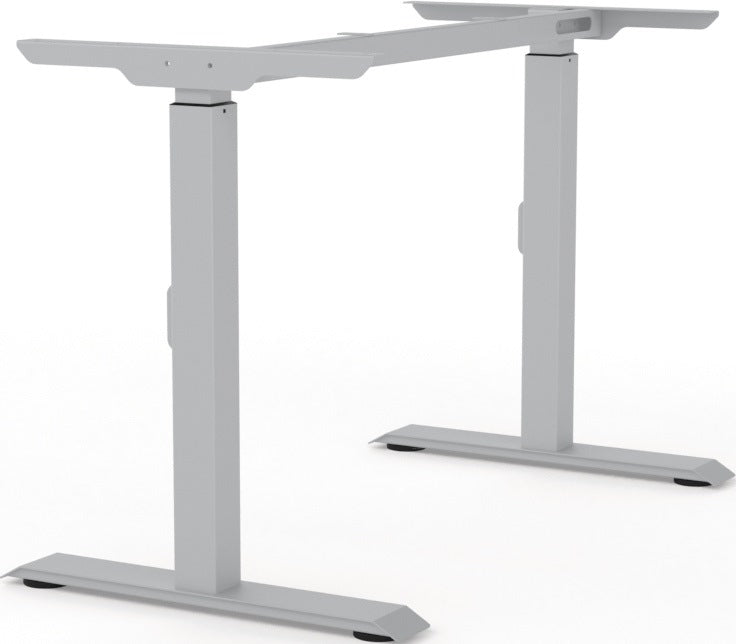 BMB Tischgestell weißaluminium RAL 9006 – höhenverstellbar 650–830 mm, 900 mm hoch, mit Kindersicherung