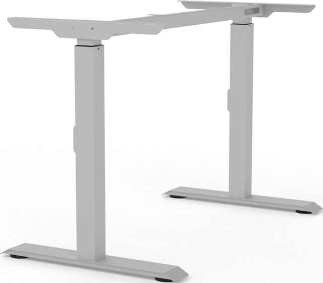 BMB Tischgestell weißaluminium RAL 9006 – höhenverstellbar 650–830 mm, 900 mm hoch, mit Kindersicherung