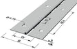 Stangenscharnier B.offen 32 mm, 400 mm, Eisen vermessingt von PG – Materialstärke 0,7 mm