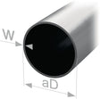 PG Rundschrankrohr STA silberfarbig, Rohraußen-Ø 20 mm, Wandstärke 0,8 mm, 2500 mm – Stahl Schrankrohr