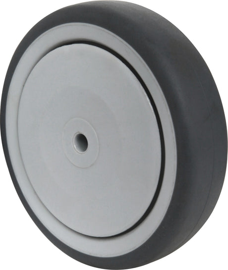 PROMAT Ersatzrad 100 mm Gummi grau, Tragfähigkeit 100 kg, Achs-Ø 8 mm, Nabenlänge 36 mm