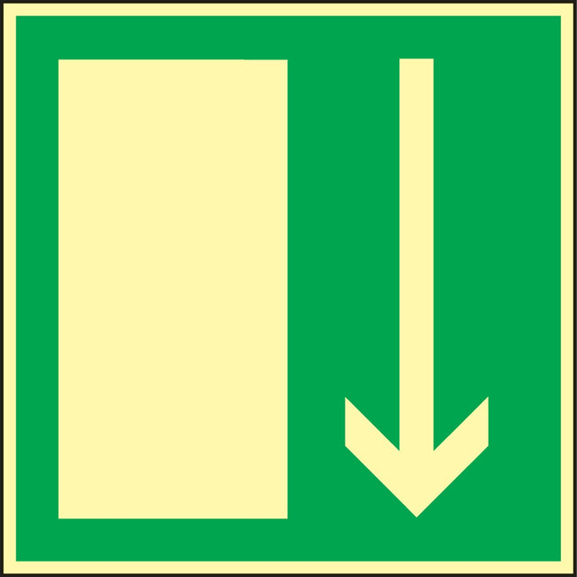 Rettungszeichen BGV A8 Notausgang 148x148 mm von Schilderfabrikation Moedel – 10er-Pack, langnachleuchtend