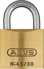 ABUS Zylindervorhangschloss 45/30 – Messing, verschiedenschließend, parazentrisches Schlüsselprofil