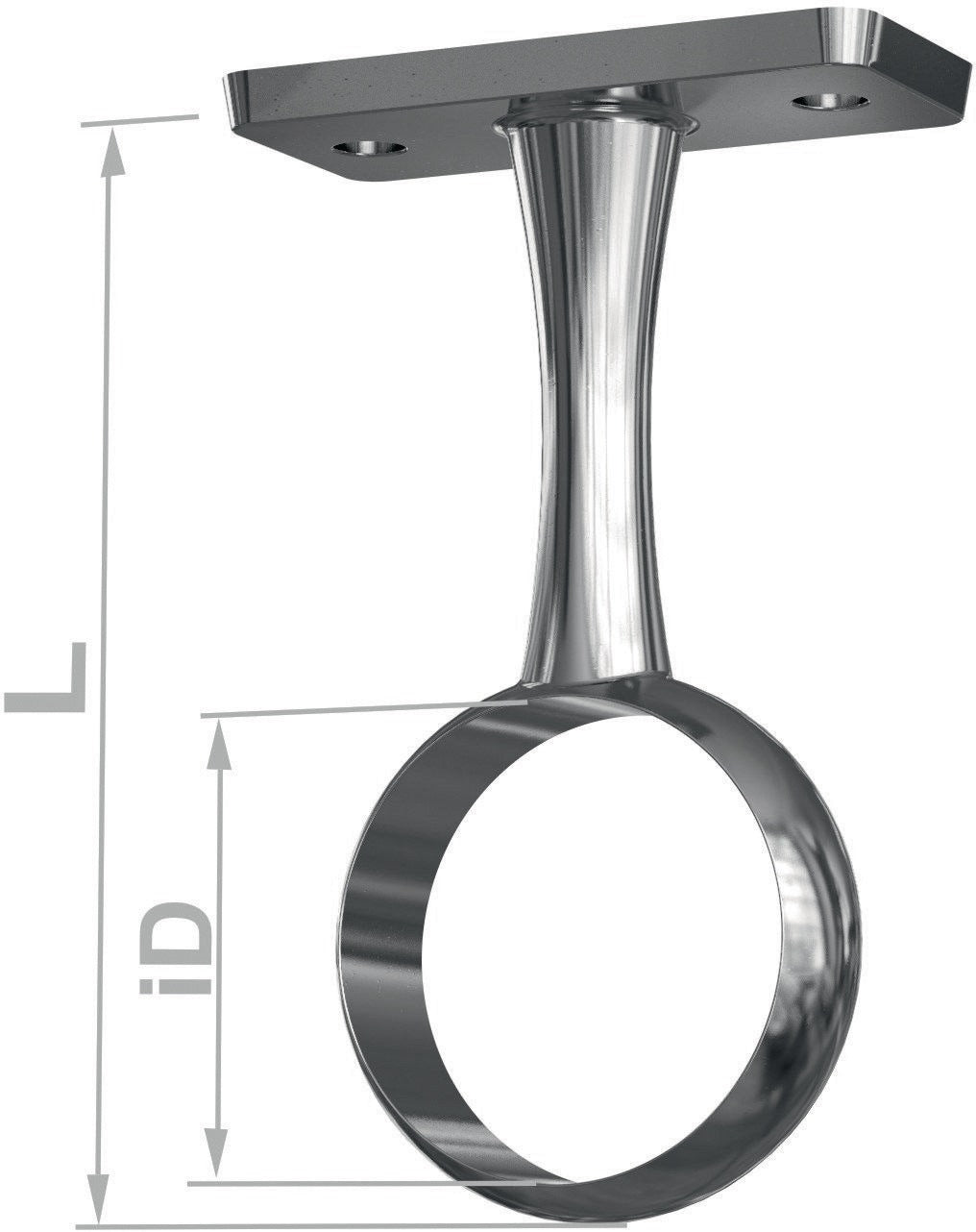 Mittelträger 11131 von PG – Zinkdruckguss silberfarbig für Ø 20 mm Schrankrohre, Deckenmontage