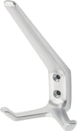 HERMETA Huthaken 0032 zweifach Aluminium silberfarbig eloxiert Höhe 127 mm