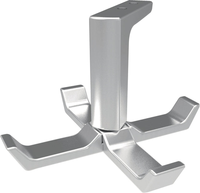 Decken-Mantelhaken 0201 vierfach von HERMETA – drehbar, Aluminium eloxiert, 83 mm Ausladung