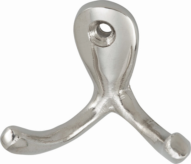 HERMETA Handtuchhaken 0560 mit 2 Haken, Aluminium poliert, Höhe 37 mm, Ausladung 28,5 mm