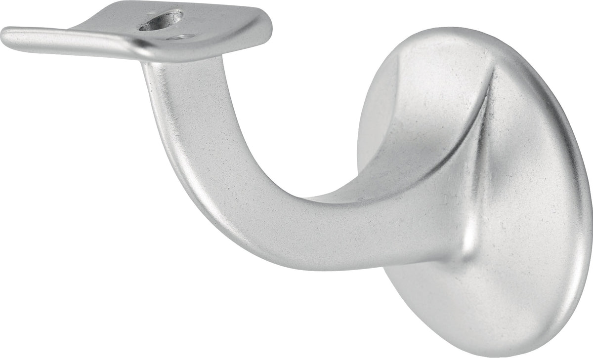 HERMETA Handlaufträger 3501 Aluminium silberfarbig eloxiert mit gewölbter Auflage, Wandplatte 56 mm