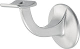 HERMETA Handlaufträger 3501 Aluminium silberfarbig eloxiert mit gewölbter Auflage, Wandplatte 56 mm