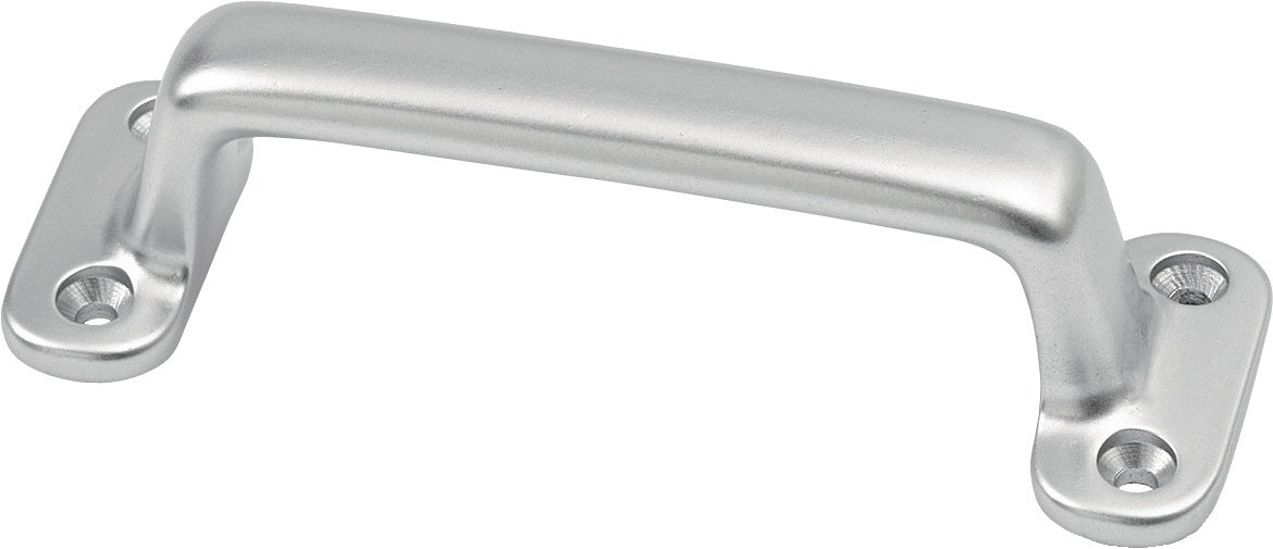 HERMETA Handgriff Aluminiumguss silberfarbig eloxiert 110 mm – 4 Löcher, C2C-zertifiziert