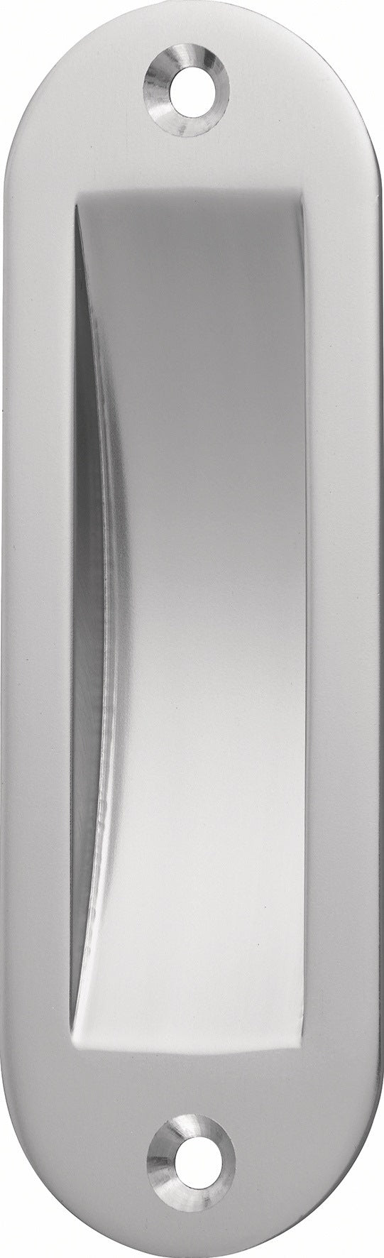 HERMETA Schiebetürmuschel Aluminium silberfarbig eloxiert 2 x Ø 5 mm Länge 120 mm Breite 40 mm