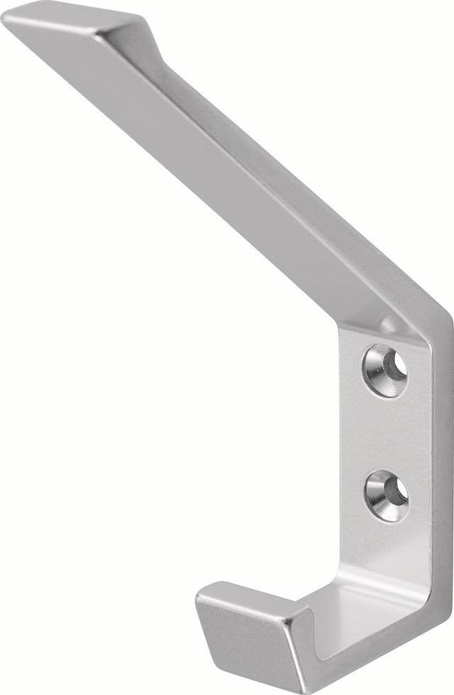 HERMETA Huthaken 0138 einfach Aluminium silberfarbig eloxiert Ausladung 76 mm Höhe 105 mm
