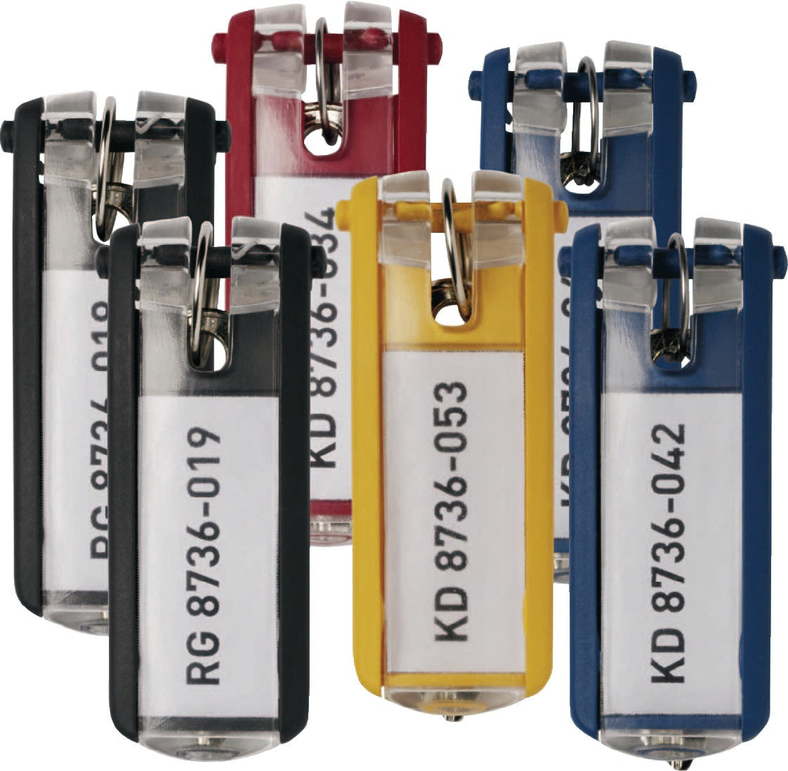 DURABLE Key Clip Schlüsselanhänger schwarz mit Beschriftungsfeld, 6 Stück im Beutel