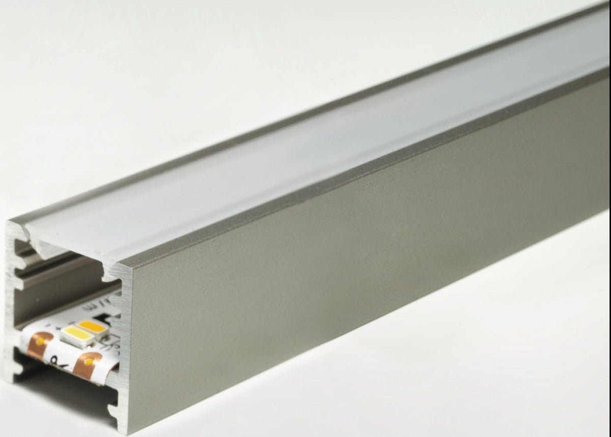 LED Leuchtenprofil Bali Aufbauprofil Aluminium EV1 von L&S – 2000 mm, 14 mm breit