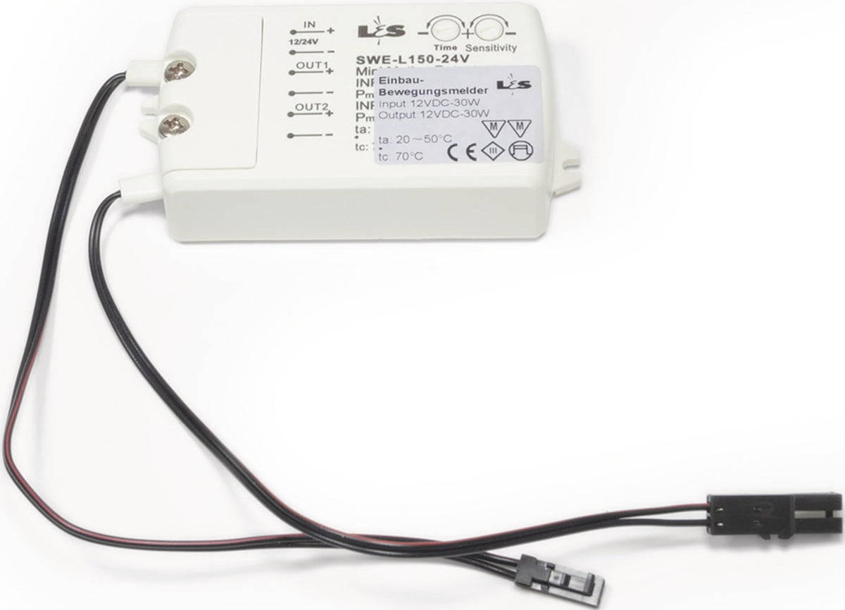L&S LED Sensor Microwave 12 V (24 V) 36 W (72 W) weiß – Unsichtbarer Einbau-Bewegungsmelder
