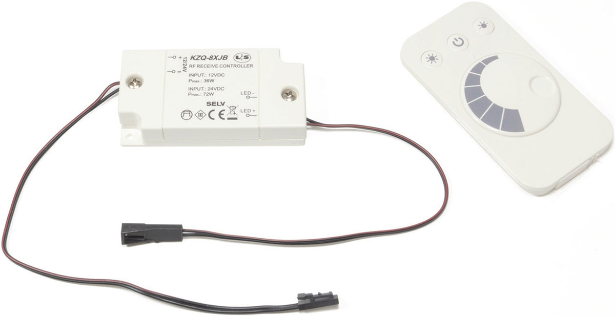 L&S LED-Funkdimmer Startset 12 V (24 V) 36 W (72 W) weiß – Dimmen und Schalten per Fernbedienung