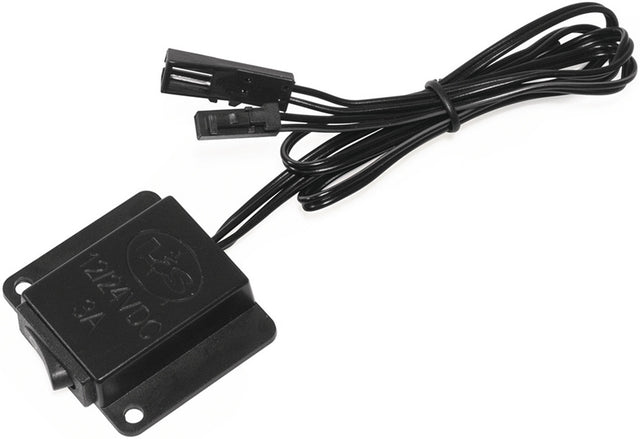 L&S Wippenschalter 12/24 V 36/72 W schwarz – Externer Aufbauschalter für LED Möbelbeleuchtung