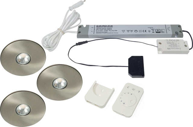 L&S Einbauleuchtenset Superlight emotion Emotion 12 V 2,9 W Edelstahl dimmbar