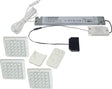 L&S Anbauleuchten-Set Matrix emotion warmweiß 12 V 2 W Rahmenfarbe Edelstahl – 3er Set mit Funksteuerung