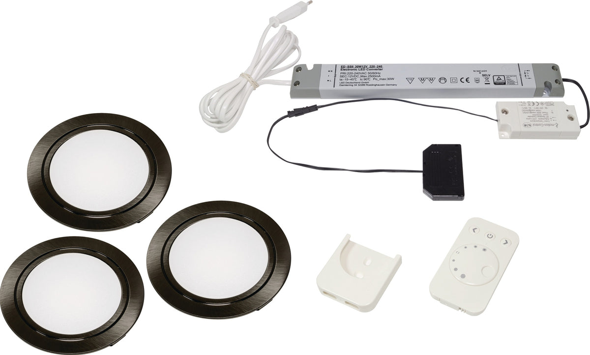 L&S Einbauleuchtenset Chip 58 emotion 2700-6500 K, 12 V, 4 W, dimmbar, inkl. Funksteuerung