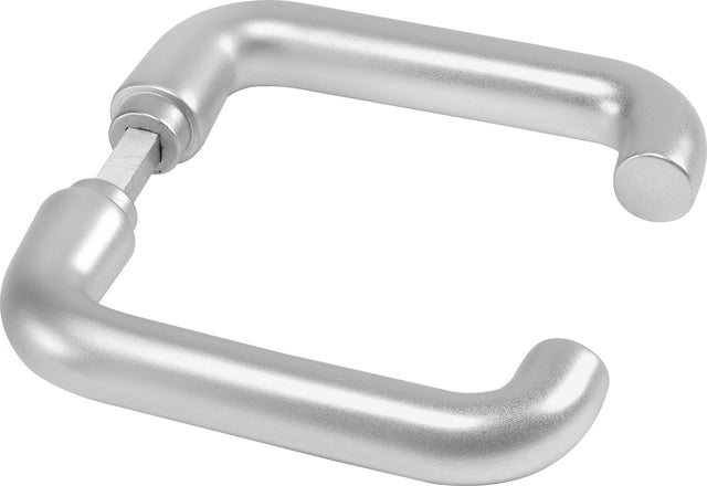 AMF Türdrückerpaar 475 LM 105 ohne Rosetten, Vierkant 8 mm, Leichtmetall silberfarbig