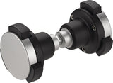 AMF Knopfdrückerpaar 490GN aus Aluminium und Kunststoff, drehbar, 8 mm Vierkant, Kindersicherung