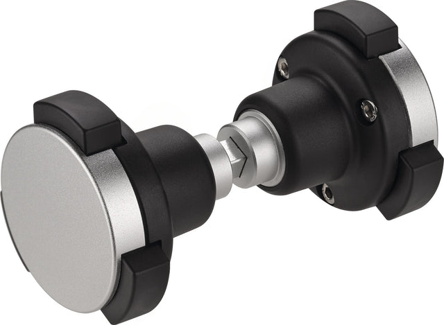 AMF Knopfdrückerpaar 490GN aus Aluminium und Kunststoff, drehbar, 8 mm Vierkant, Kindersicherung