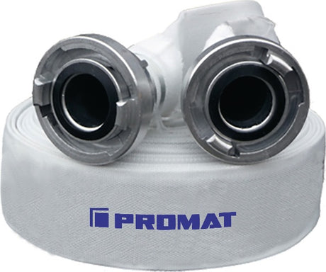 PROMAT Bau-/Industrieschlauch ID 50 mm, 20 m, weiß – Storz C, 10 bar, flexibel