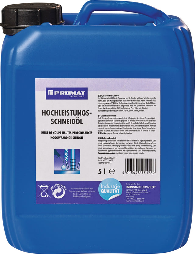 Hochleistungsschneidöl 5 l Kanister PROMAT CHEMICALS – nicht wassermischbar, für NE-Metalle & Stahl
