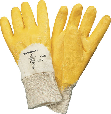 PROMAT Handschuhe Lippe Gr.7 gelb Nitrilbeschichtung EN 388 PSA II – 12 Paar
