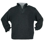 SCHEIBLER Troyer-Pullover anthrazit Gr. M – Schwerer Perlfangstrick mit Reißverschlusskragen