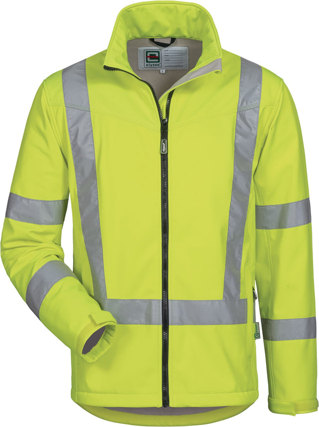 Warnschutz-Softshelljacke ELYSEE Gr. M gelb – EN ISO 20471 Kl. 3, wind- und wasserdicht