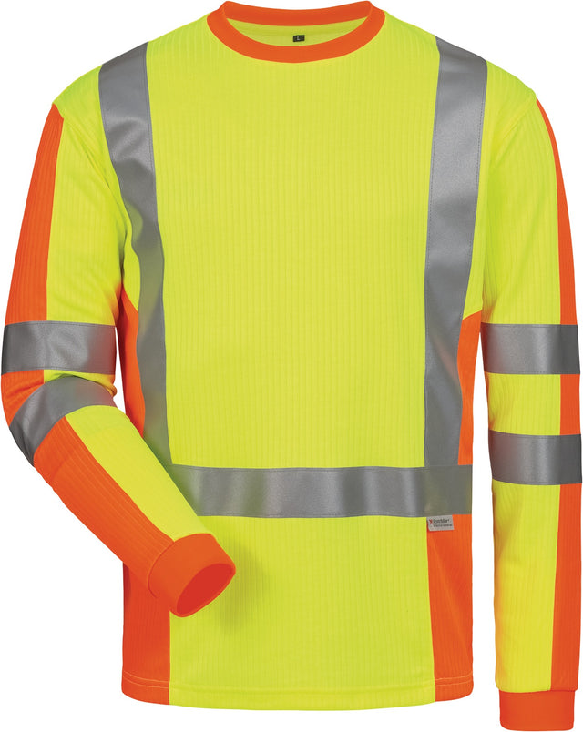 ELYSEE UV-/Warnschutz-Langarmshirt Drachten gelb/orange Gr. M – EN 20471 Kl. 2, UPF 40+