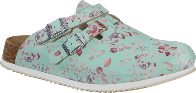 BIRKENSTOCK Clog Kay Flowers Damen Berufsschuh – Schmal, Birko-Flor, SRA, EN ISO 20345