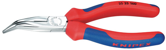 KNIPEX Flachrundzange 160 mm, 40° gewinkelt, Comfort-Griff, mit Schneide