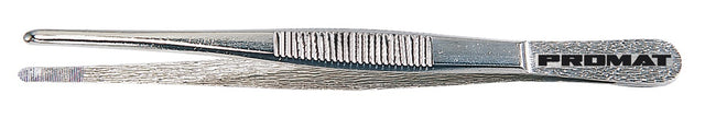 PROMAT Universalpinzette 145 mm vernickelt – stumpf-breite gezahnte Spitzen