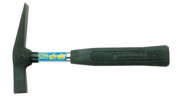 PROMAT Maurerhammer 600 g geraut Rheinische Form mit Stahlrohrstiel und Stiftsicherung