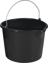 JOPA Baueimer 12 l mit Tülle, schwarz, Polyethylen, verzinkter Bügel, Liter-Skala