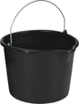 JOPA Baueimer 12 l mit Tülle, schwarz, Polyethylen, verzinkter Bügel, Liter-Skala