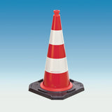 NORDWEST Leitkegel H.500mm mit 2 Streifen Typ A (RA1), TL+BASt, 3,20 kg, 33x33cm