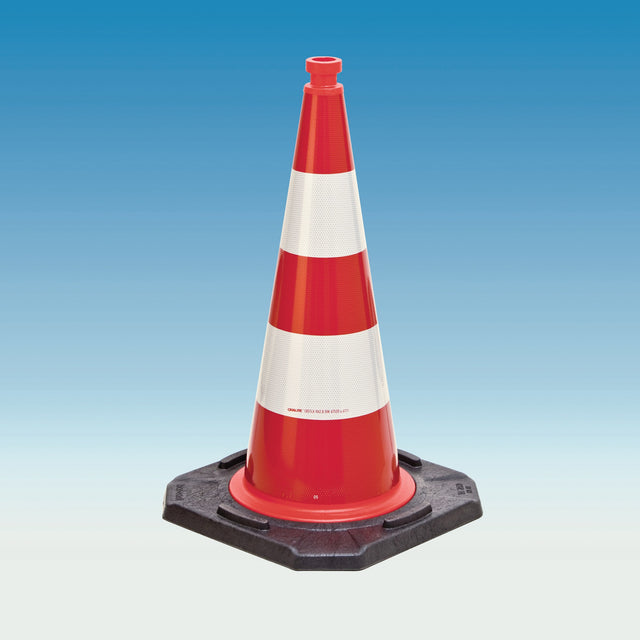 NORDWEST Leitkegel H.500mm mit 2 Streifen Typ A (RA1), TL+BASt, 3,20 kg, 33x33cm