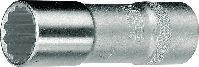 GEDORE Steckschlüsseleinsatz 1/2 Zoll 12-kant SW 10 mm, lange Ausführung, 77 mm, verchromt