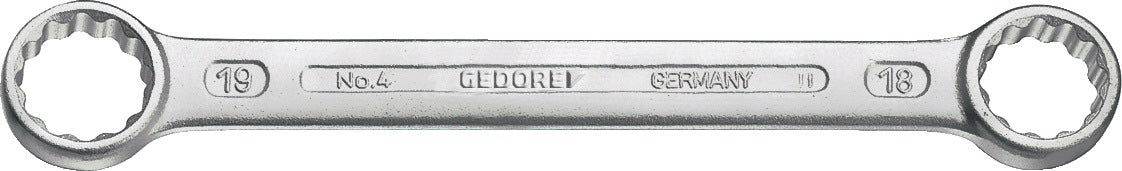 GEDORE Doppelringschlüssel 6x7 mm – Gerade, CV-Stahl, Verchromt, DIN 837 Form B