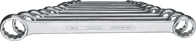 GEDORE Doppelringschlüsselsatz 8-teilig SW 6-22 mm, gerade, verchromt, CV-Stahl