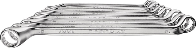 PROMAT Doppelringschlüsselsatz 8-teilig SW 6-22 mm tief gekröpft