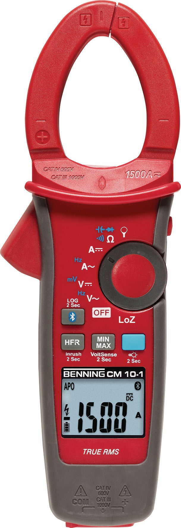 BENNING Stromzangenmultimeter CM 10-1 – 0,01–1500 A, CAT IV 600 V, Bluetooth, TRUE RMS