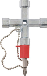 Schuebo Schaltschrankschlüssel Doublehead Key mit 11 Funktionen und Bitadapter