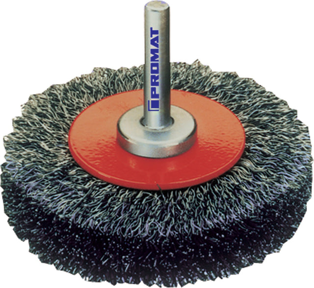 PROMAT Rundbürste 30 mm gewellter Stahl Draht 0,2 mm für Bohr- und Winkelschleifer