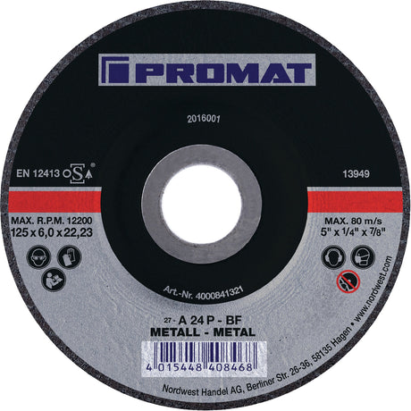 PROMAT Schruppscheibe 125 mm gekröpft für Stahl und Guss